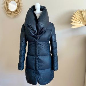 ADD Down Puffer Jacket Coat
US 4 It42 S Goose
Down Black Big Shawl Collar
